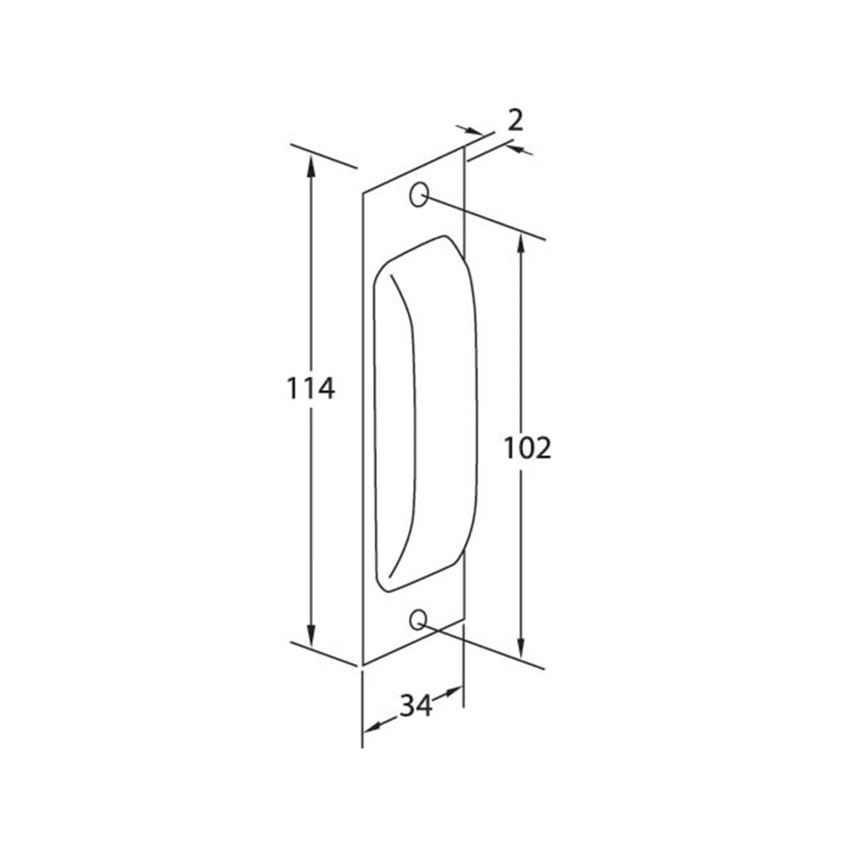 Flush Pull Handle - Bronze - Image 3